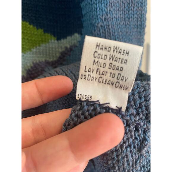 Peruvian Connection Colorful Pima Cotton Knit Top L-XL Purple Green Blue - Picture 4 of 4